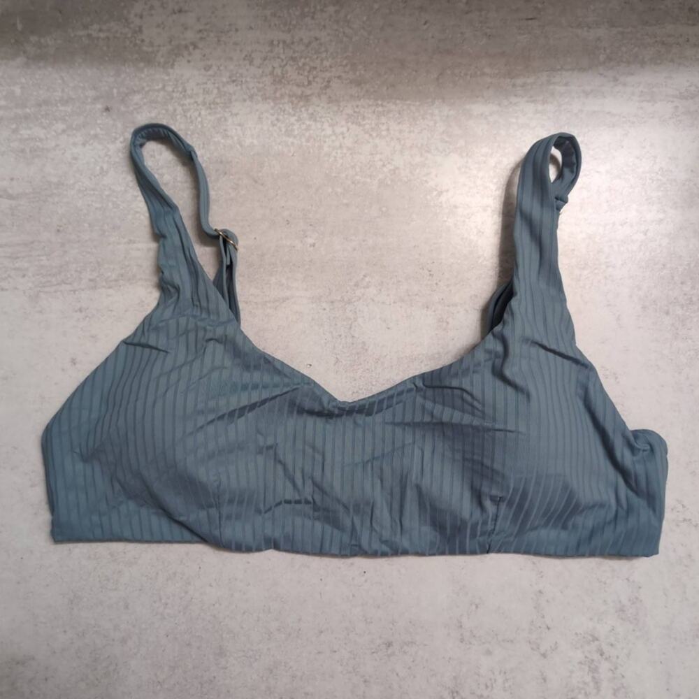 NWT Andie The Atlantic Top Marl Ribbed Adjustable Straps Swim Bikini Top XL